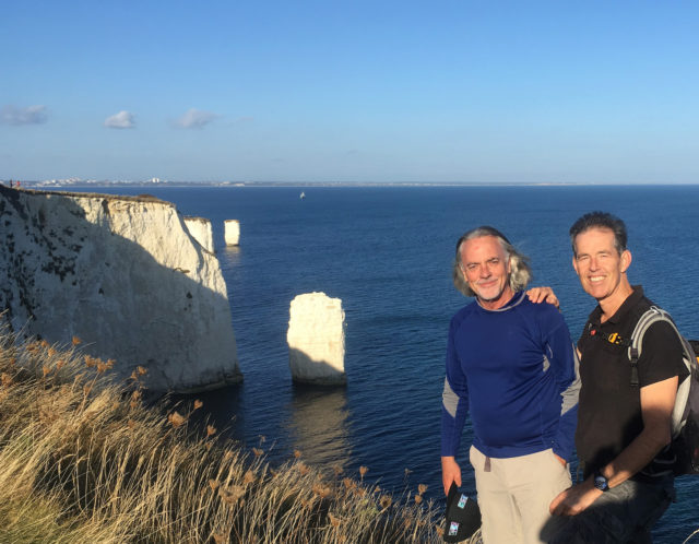 Chris and myself, with Old Harry standing farthest in the distance.