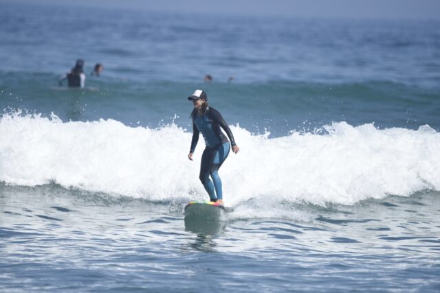 Sarah surfing