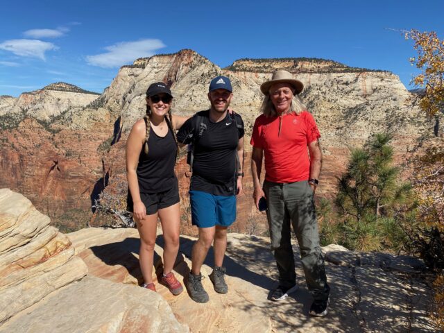 Steph, Brent, and me—very congenial trio as we edged up the rock