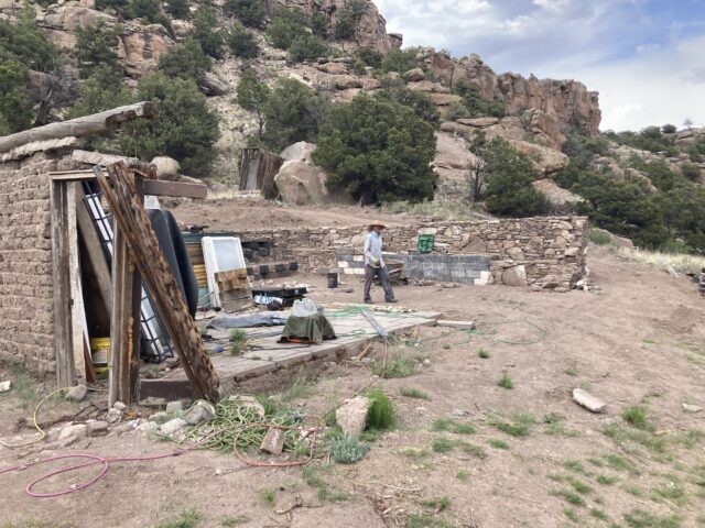 Here's Marc at the beginnings of the shop he was building