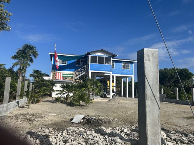 house with a Canadian flag